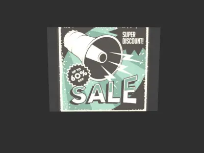 Sale sign Free low-poly 3D model