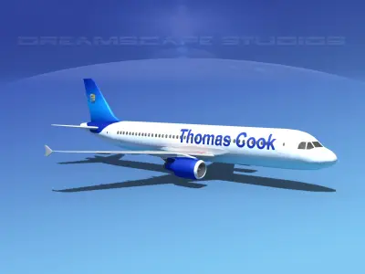 Airbus A320 LP Thomas Cook Airlines Low-poly 3D model