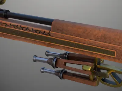 SteamPunk Sniper Low-poly 3D model