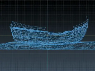 Galleon Shipwreck Low-poly 3D model