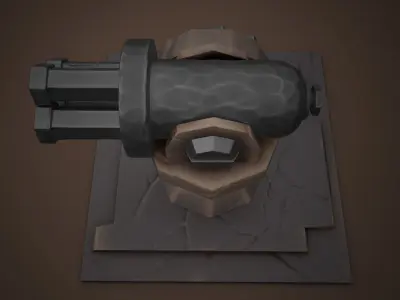Stylized Cannon Free low-poly 3D model