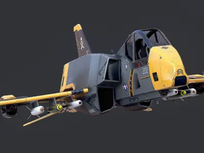 Sci-Fi Jet Fighter Plane Raptor Navy PBR 3D model