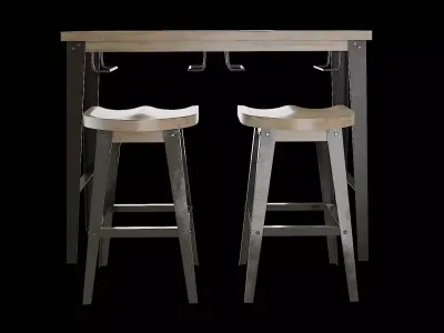 Dining Table Set-04 Low-poly 3D model