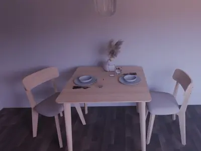 Dining Set IKEA LISABO 3D model