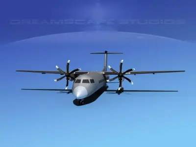 Dehaviland DHC-8 400 Bare Metal 3D model