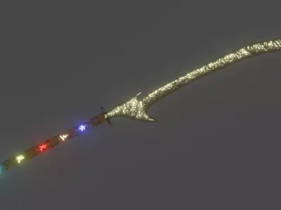 fantasy sword high polygon ready for game 3D model