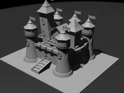 Low Poly Castle 6 Low-poly 3D model