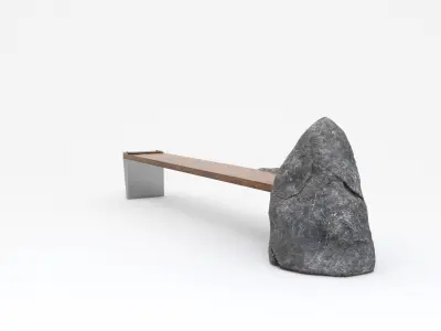Stones Bench 3D model