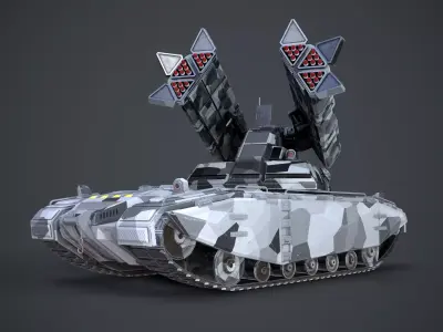 Sci-Fi Missile launcher Tank 3D model