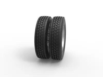 Rear custom wheel of semi truck Version 10 Scale 1 to 25 3D print model