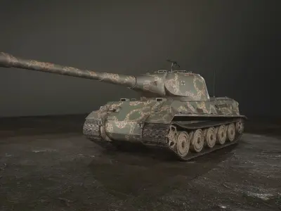 German Panzer VII Lowe Tank Low-poly 3D model