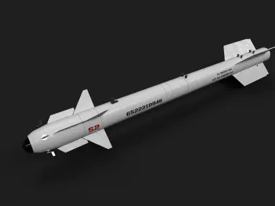 r73 air to air missile Low-poly 3D model
