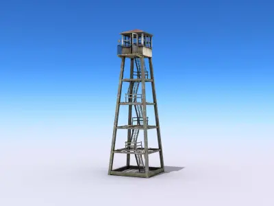 Tall Guard Tower Low-poly 3D model