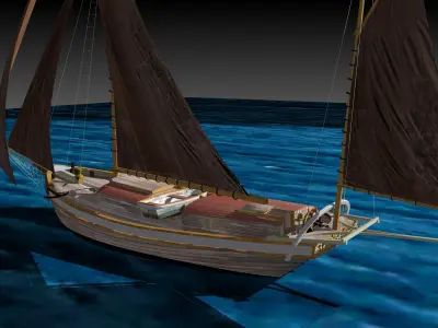 Sloop Spray of Joshua Slocum 3D model