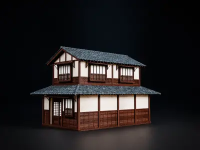 JAPAN TRADITIONAL BUILDING 004 Low-poly 3D model