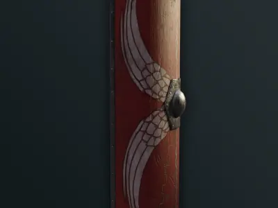 Roman Legionary Shield Scutum Low-poly 3D model