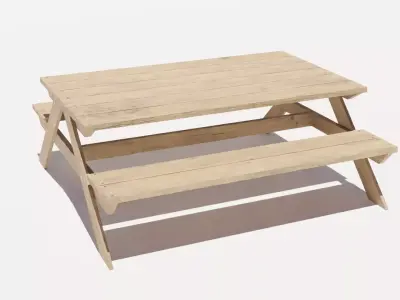 Picnic Table 3D model 4