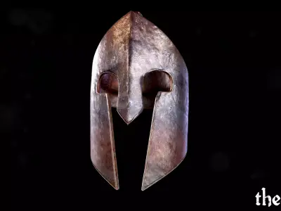 Spartan Helmet Low-poly 3D model 5