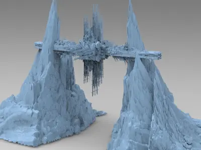 Spaceship cliff base 1 3D model