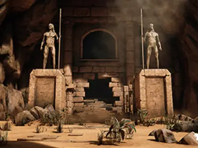 Desert Ruins Environment Low-poly 3D model