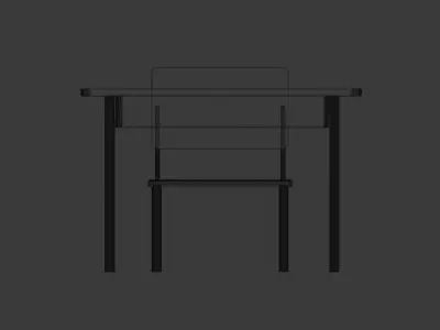 School Chair and Desk Free 3D model