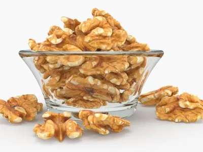 Walnuts in Bowl 3D model