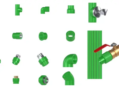 Pipe joints 3D model