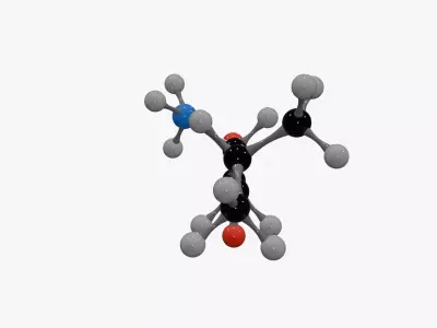 Isoleucine Molecule Low-poly 3D model