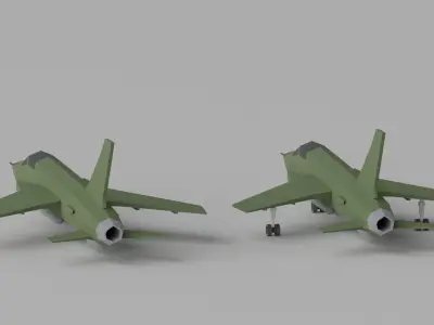 Cartoon F-105 Thunderchief 3D model