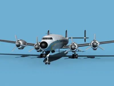 Lockheed L1649 Star Liner Lufthansa 3D model