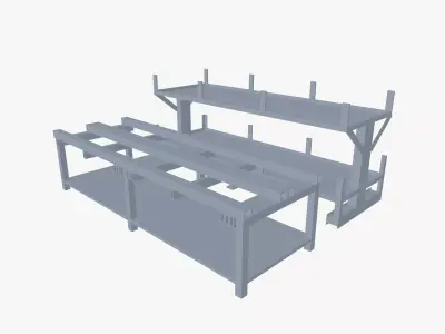 Sling storage rack Low-poly 3D model
