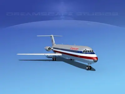 Douglas DC-9-40 American Airlines 3D model