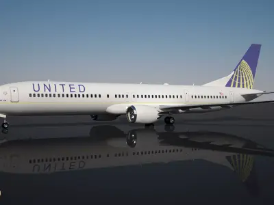 United Airlines 737 MAX-10 Low-poly 3D model