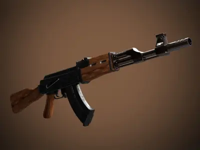 Sci-fi  Classic AK rifles 3D models pack Low-poly 3D model