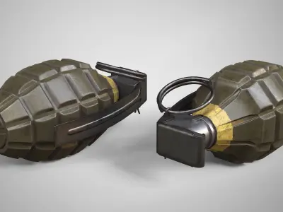 MK2 Hand Grenade AAA Game Ready Low-poly 3D model