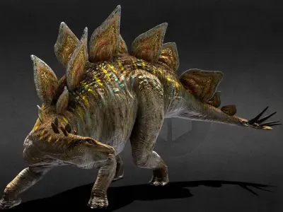  Stegosaurus Low-poly 3D model
