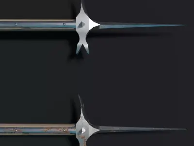 Medieval Lucerne Hammer Low-poly 3D model