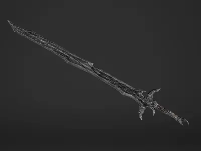 Old Long Elvish Sword Free low-poly 3D model