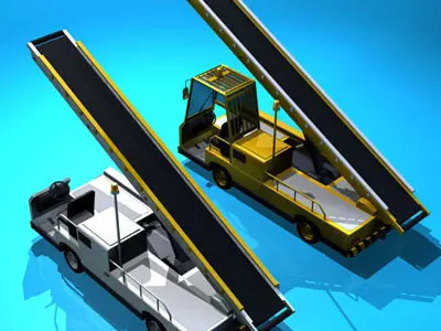 Airport baggage loader vehicle 3D model