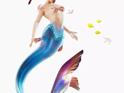 Mermaid rigged 3D model
