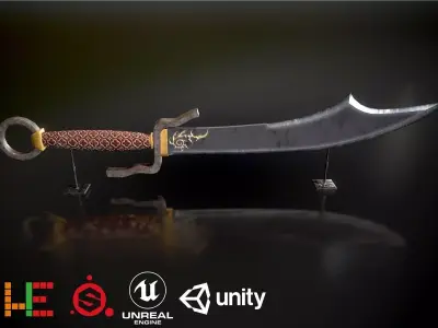 HIE Game Ready Broad sword N1 Low-poly 3D model