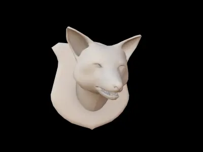 Fox Head Low-poly 3D model
