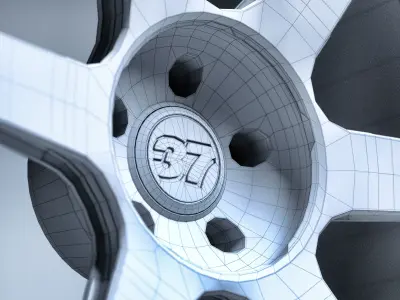 RAYS TE37 Ultra Track Edition II Low-poly 3D model