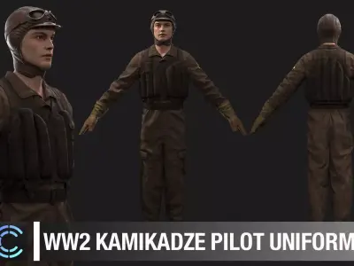 WW2 Kamikaze Pilot Uniform Marvelous Designer Clo 3D project 3D model