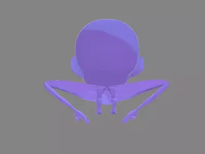 Crunsh Blue Bighead - Strange Blue Monster Character Low-poly 3D model
