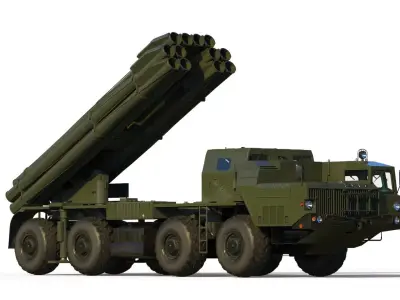 BM-30 Smerch 9A52 Tornado-S 9A54 3D model