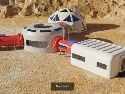 Mars base 3D models 3D Model Pack purchase