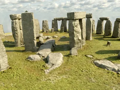 Low Poly PBR Stonehenge Low-poly 3D model