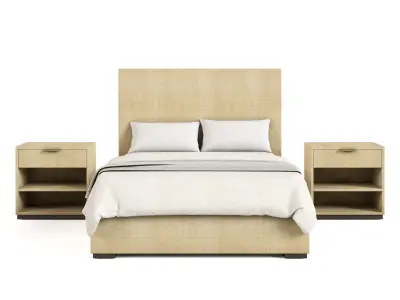 RAFFIA BED  NIGHSTAND  Free 3D model