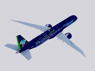 Embraer E-195 E-Jets E2 Azul 3D model